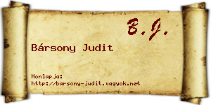 Bársony Judit névjegykártya