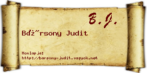 Bársony Judit névjegykártya